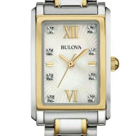 Bulova Gold Mother of Pearl Watch! w/ box! New!